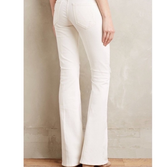MOTHER Flare & Wide Leg Jeans in Cream - Picture 3 of 9
